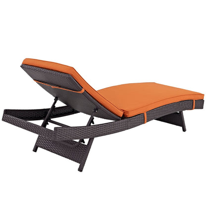 Convene Chaise Outdoor Patio Set of 4, Orange, Rattan 11294