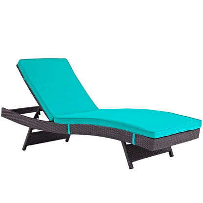 Convene Chaise Outdoor Patio Set of 6, Blue, Rattan 11303