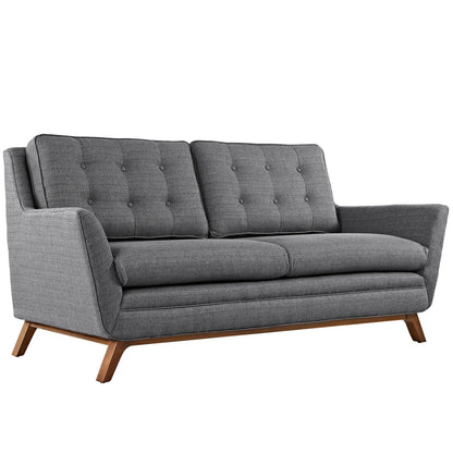Beguile Living Room Set Upholstered Fabric Set of 2, Grey, Fabric 11314