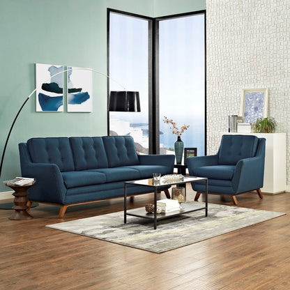 Beguile Living Room Set Upholstered Fabric Set of 2, Navy, Fabric 11320