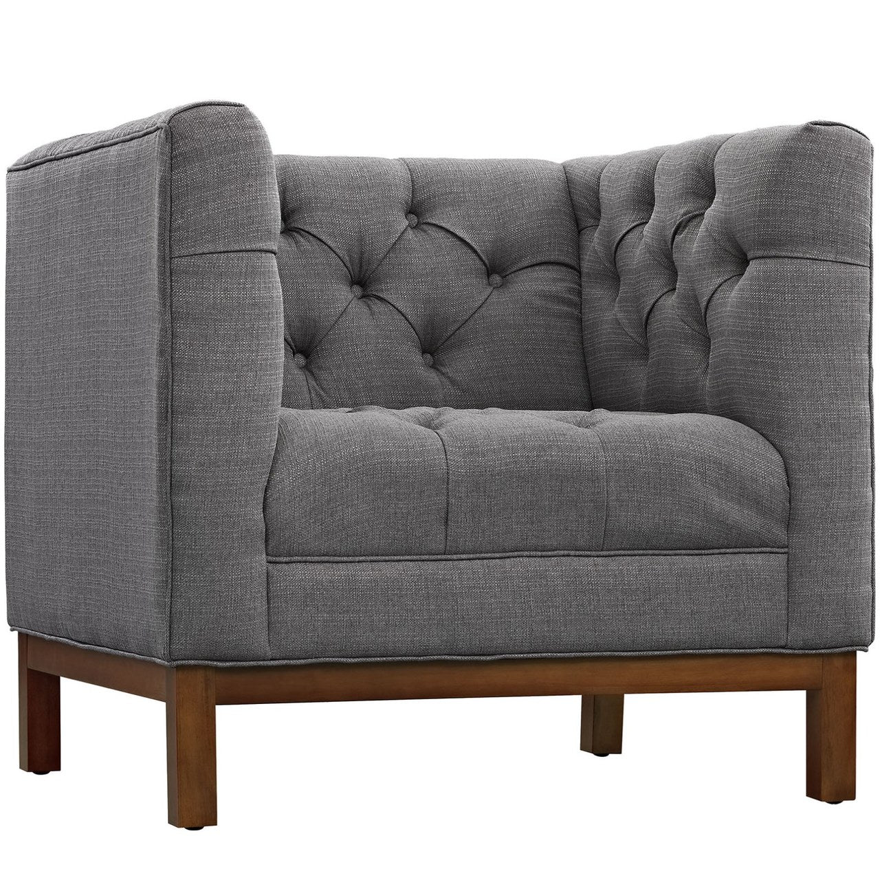 Panache Living Room Set Upholstered Fabric Set of 2, Grey, Fabric 11345