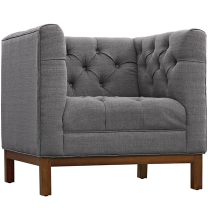 Panache Living Room Set Upholstered Fabric Set of 2, Grey, Fabric 11345