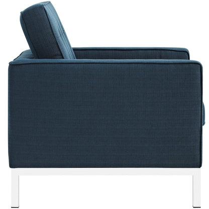 Loft Living Room Set Upholstered Fabric Set of 3, Navy, Fabric 11360