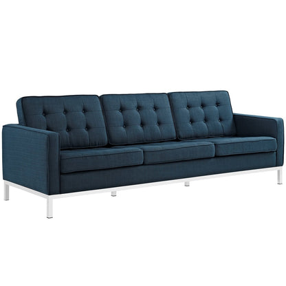 Loft Living Room Set Upholstered Fabric Set of 3, Navy, Fabric 11366