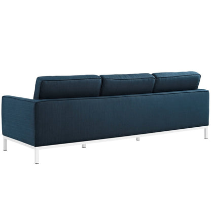 Loft Living Room Set Upholstered Fabric Set of 3, Navy, Fabric 11366