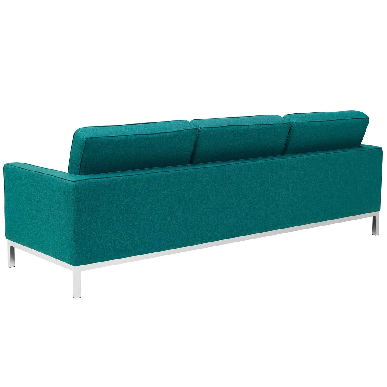 Loft 3 Piece Upholstered Fabric Sofa and Armchair Set, Fabric, Aqua Blue 13545