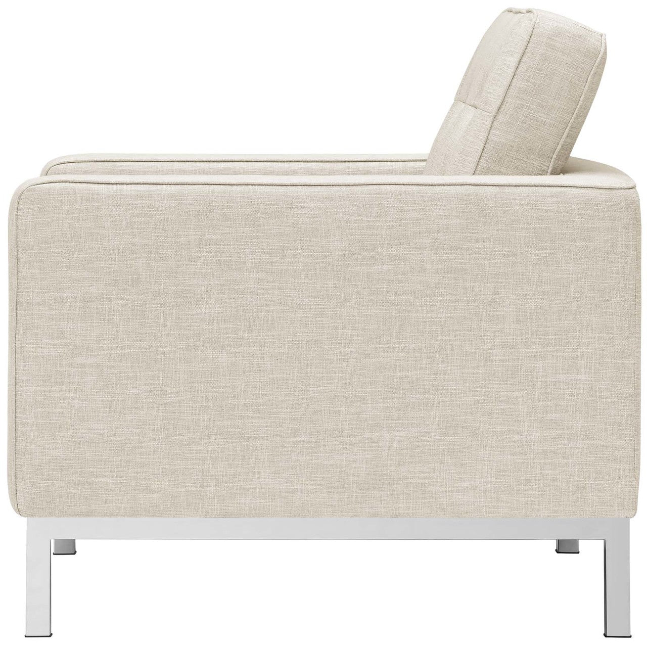 Loft Armchairs Upholstered Fabric Set of 2, Fabric, Beige 13546