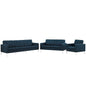 Loft Living Room Set Upholstered Fabric Set of 3, Navy, Fabric 11378