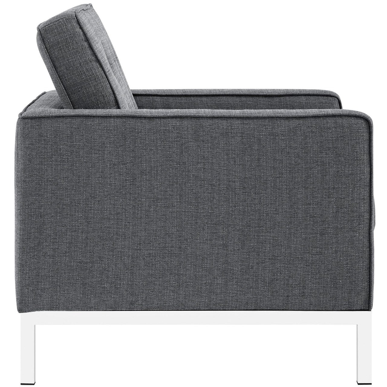 Loft Living Room Set Upholstered Fabric Set of 2, Grey, Fabric 11385