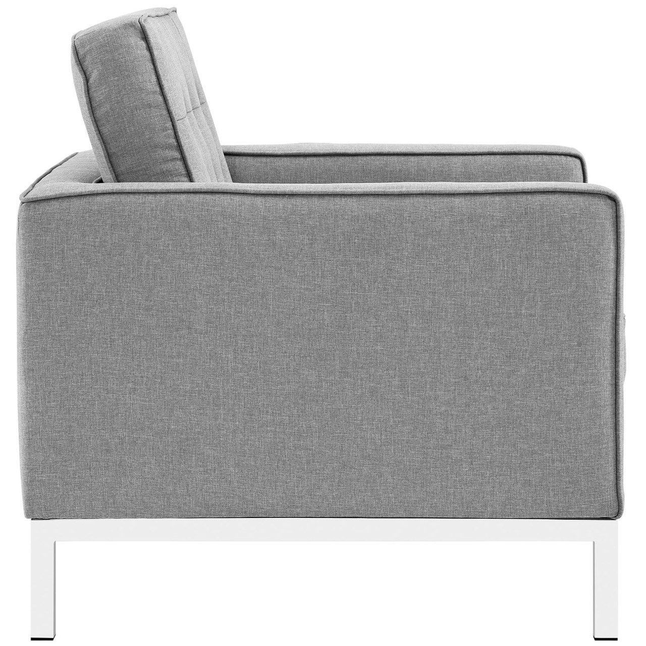Loft Living Room Set Upholstered Fabric Set of 2, Grey, Fabric 11387