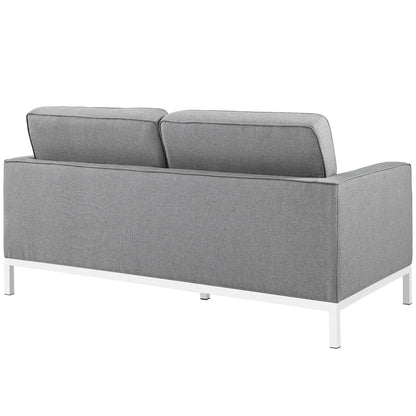 Loft Living Room Set Upholstered Fabric Set of 2, Grey, Fabric 11387
