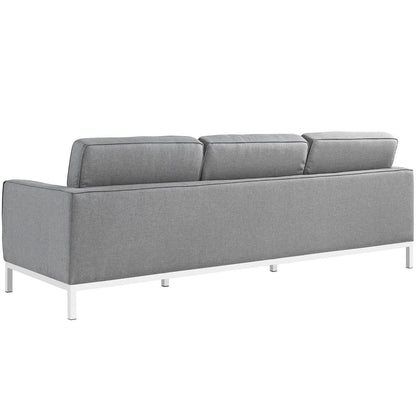 Loft Living Room Set Upholstered Fabric Set of 2, Grey, Fabric 11393
