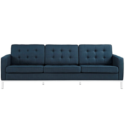 Loft Living Room Set Upholstered Fabric Set of 2, Navy, Fabric 11396