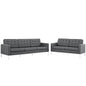 Loft Living Room Set Upholstered Fabric Set of 2, Grey, Fabric 11397