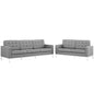 Loft Living Room Set Upholstered Fabric Set of 2, Grey, Fabric 11399