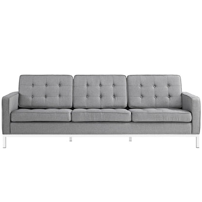 Loft Living Room Set Upholstered Fabric Set of 2, Grey, Fabric 11399