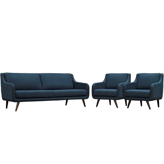 Verve Living Room Set Set of 3, Navy, Fabric 11403