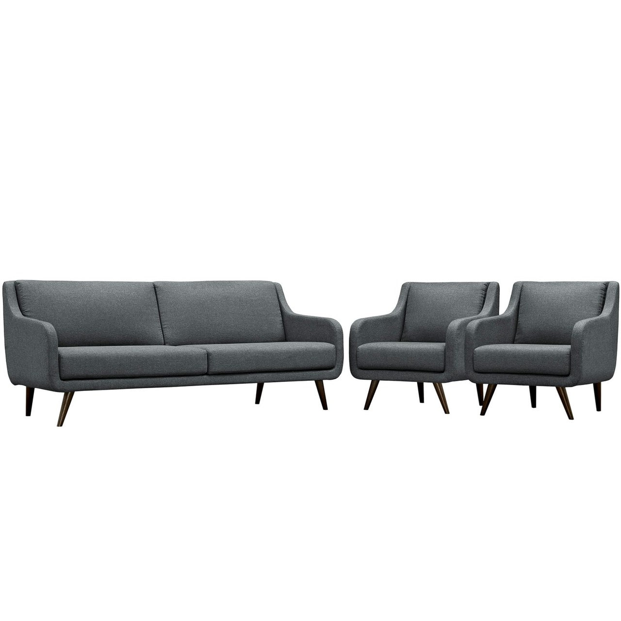 Verve Living Room Set Set of 3, Grey, Fabric 11404