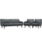 Verve Living Room Set Set of 3, Grey, Fabric 11404