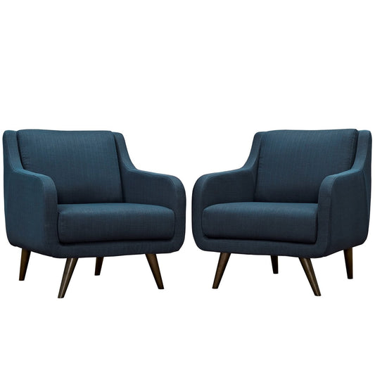 Verve Armchairs Set of 2, Navy, Fabric 11408