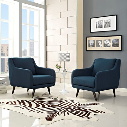 Verve Armchairs Set of 2, Navy, Fabric 11408