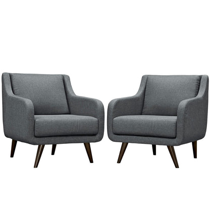 Verve Armchairs Set of 2, Grey, Fabric 11409