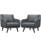 Verve Armchairs Set of 2, Grey, Fabric 11409
