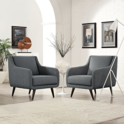 Verve Armchairs Set of 2, Grey, Fabric 11409