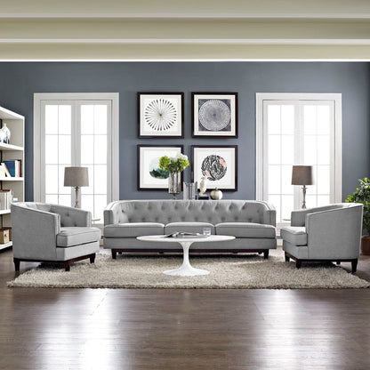 Coast Living Room Set Set of 3, Grey, Fabric 11420
