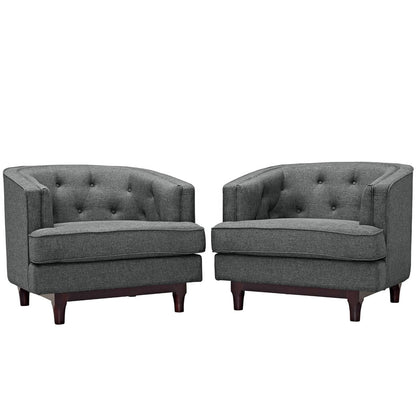 Coast Armchairs Set of 2, Grey, Fabric 11423