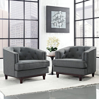 Coast Armchairs Set of 2, Grey, Fabric 11423