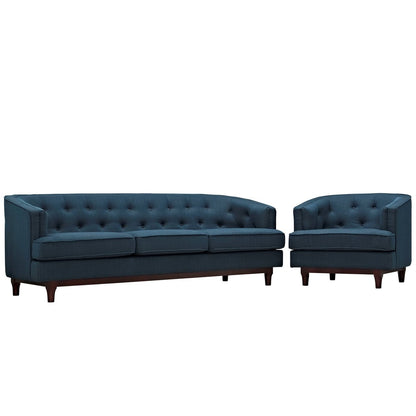 Coast Living Room Set Set of 2, Navy, Fabric 11425