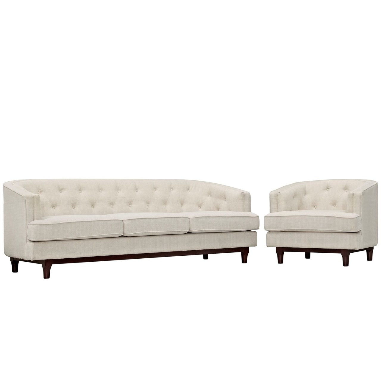 Coast Living Room Set Set of 2, Beige, Fabric 11426