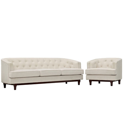 Coast Living Room Set Set of 2, Beige, Fabric 11426
