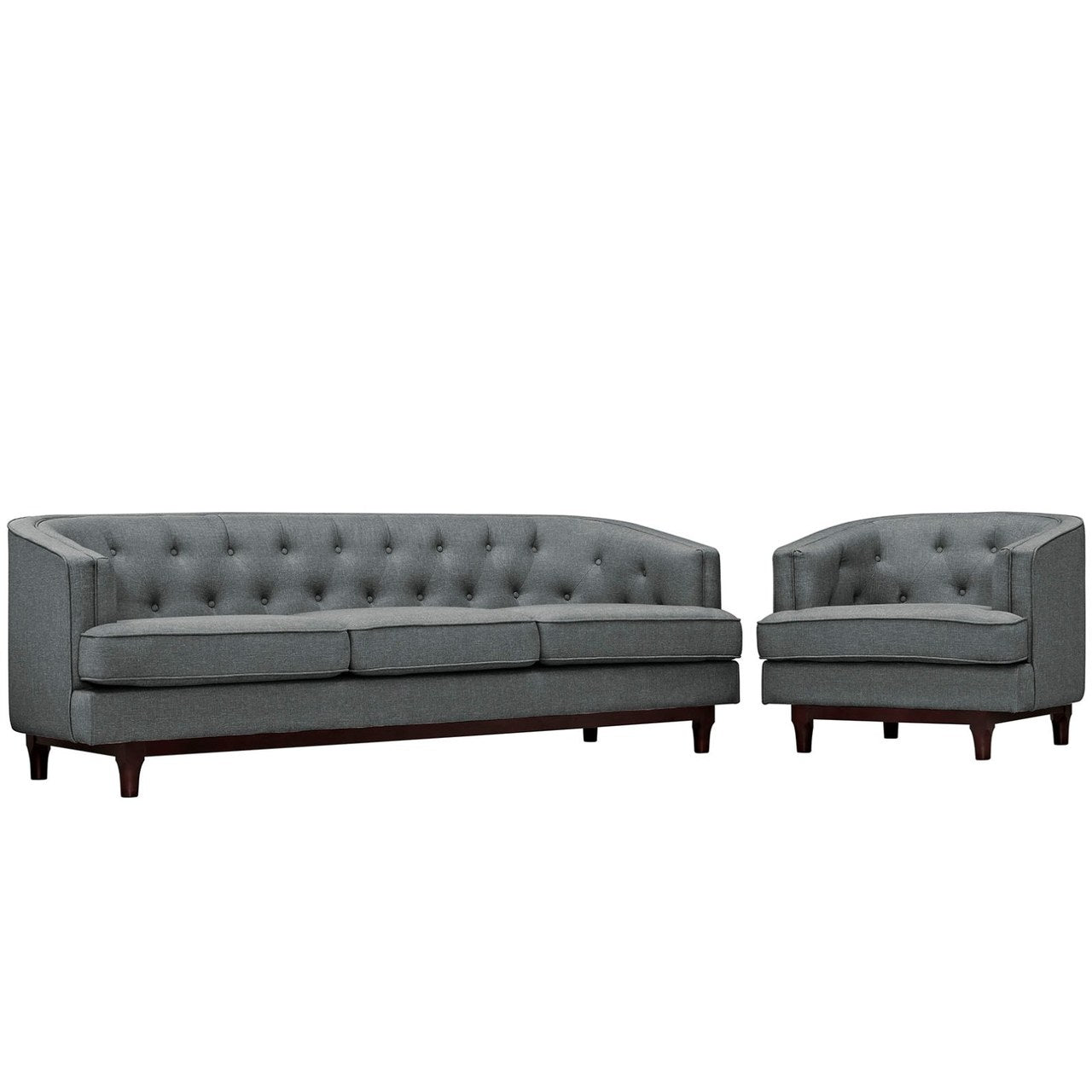 Coast Living Room Set Set of 2, Grey, Fabric 11427