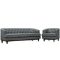 Coast Living Room Set Set of 2, Grey, Fabric 11427