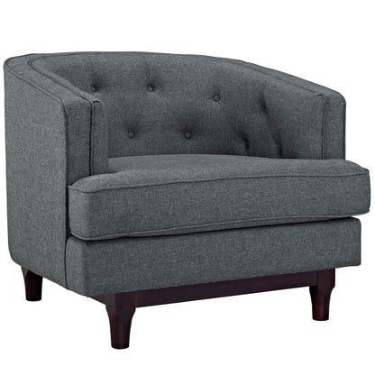 Coast Living Room Set Set of 2, Grey, Fabric 11427