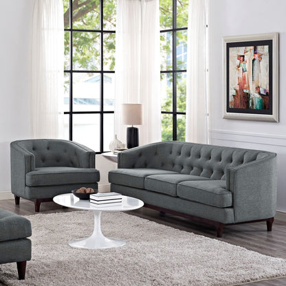 Coast Living Room Set Set of 2, Grey, Fabric 11427