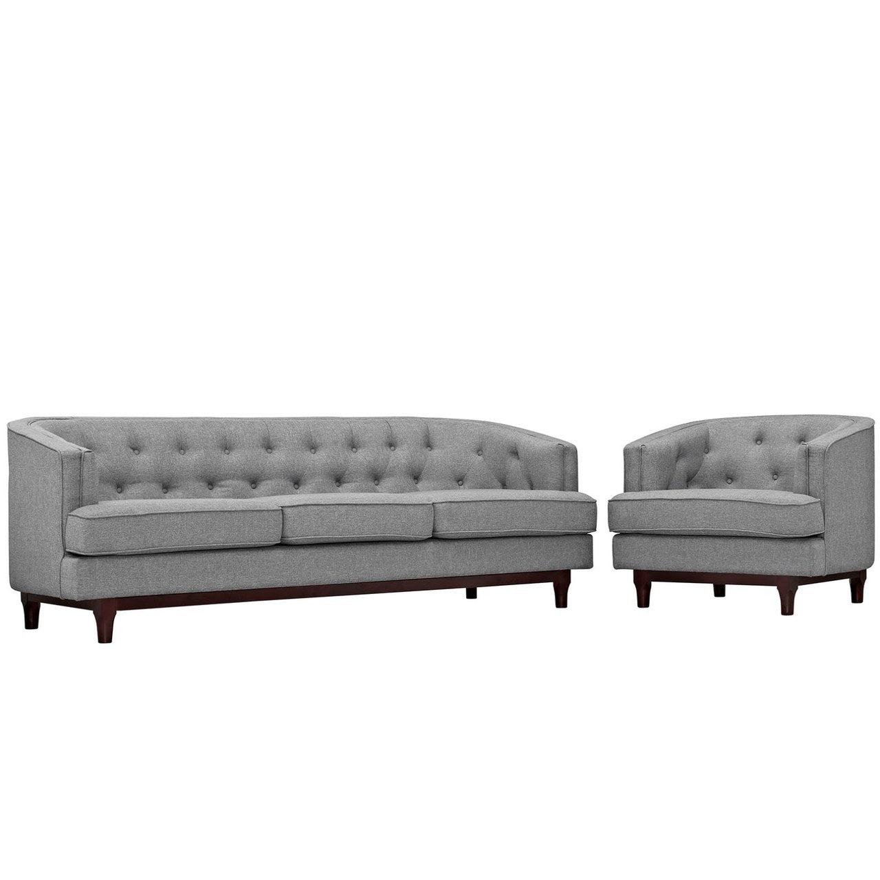 Coast Living Room Set Set of 2, Grey, Fabric 11428
