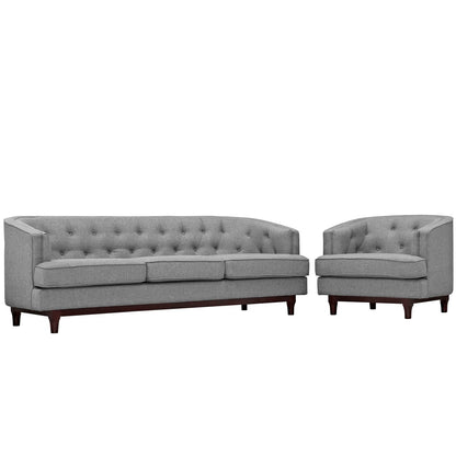 Coast Living Room Set Set of 2, Grey, Fabric 11428