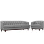 Coast Living Room Set Set of 2, Grey, Fabric 11428
