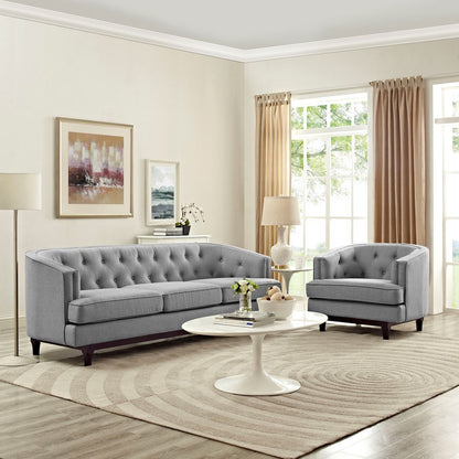 Coast Living Room Set Set of 2, Grey, Fabric 11428