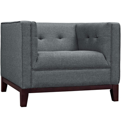 Serve Living Room Set Set of 3, Grey, Fabric 11445