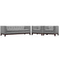 Serve Living Room Set Set of 3, Grey, Fabric 11447