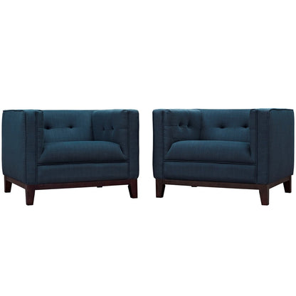 Serve Armchairs Set of 2, Navy, Fabric 11448