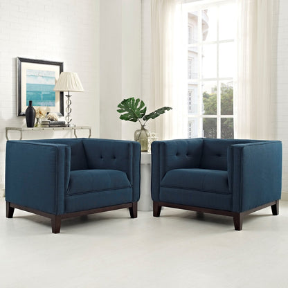 Serve Armchairs Set of 2, Navy, Fabric 11448