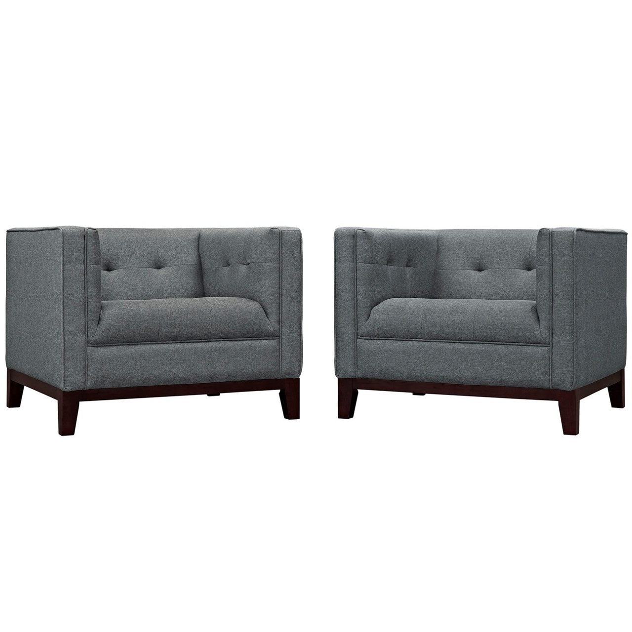 Serve Armchairs Set of 2, Grey, Fabric 11449