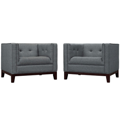 Serve Armchairs Set of 2, Grey, Fabric 11449