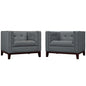 Serve Armchairs Set of 2, Grey, Fabric 11449