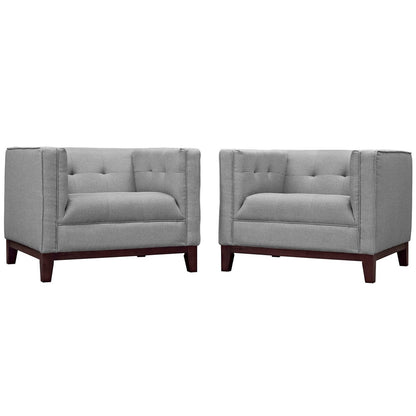 Serve Armchairs Set of 2, Grey, Fabric 11451